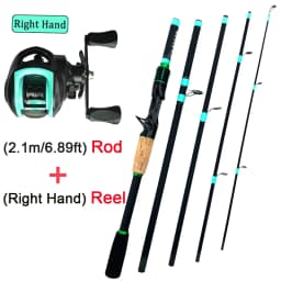 NEW Short Fishing Rod Reel Combo Set Spinning Lure Casting Rods 1.8m-2.1m 4/5Section 212g Baitcasting Reel Jigging Max Drag 10kg