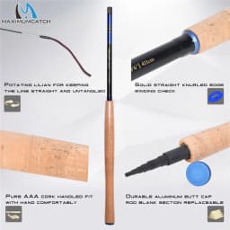 Maximumcatch Nexus 12-15ft Tenkara Rod - Telescoping 7:3 Action Carbon Fiber Fly Rod with Sock/Line Keeper/Fly Line
