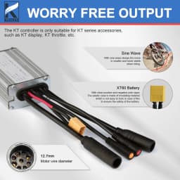 15A KT Ebike Sinewave Controller Waterproof Plug with KT Display For 250W E-Bike Brushless Motor Kit