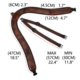 Tourbon Hunting Accessories Gun Double Shoulder Strap Rifle Carry Strap Padded Neoprene Rubberized Non-slip Brown