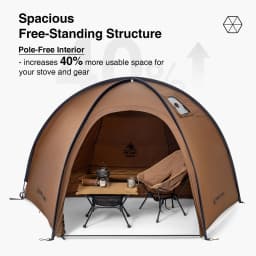 OneTigris Coco Nest Solo Dome Tent with Stove Jack 3000mm Waterproof Camping Hot Tent with Mesh Inner for Bushcraft Glamping