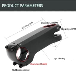 RIRO Bike Stem Internal Cable Hidden Bicycle Stem 28.6-31.8mm Aluminum Aolly Forging/CNC Handle with Spacer Road Handlebar Stem