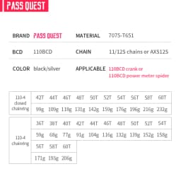 PASS QUEST 110BCD (4 bolt) Chessboard and Devil Smiley Face Custom Narrow Wide Chainwheel