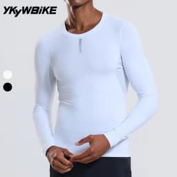 YKYWBIKE Men's Cycling Base Layers Thermal Fleece Bicycle Undershirt Long Sleeve Road Bike Vest MTB Clothing