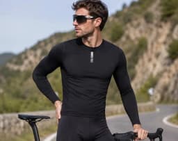 YKYWBIKE Men's Cycling Base Layers Thermal Fleece Bicycle Undershirt Long Sleeve Road Bike Vest MTB Clothing