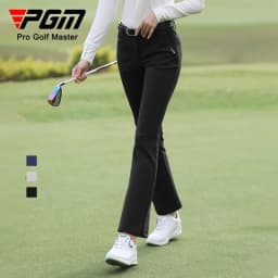 PGM Golf Girls Thicken Pants Women Windproof Warm Solid Sweatpants Lady High Waist Stretched Golf Pants Flared Trousers