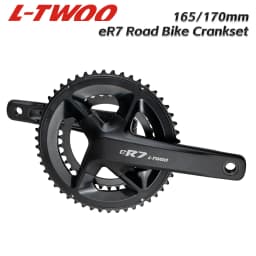 L-TWOO eR7 road bike crankset, one-piece molding technology, 24mm axle, 165/170 cranks, 50-34 chainrings, compatible with 11/12s
