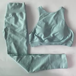 2 Piece Sets Women Racer Sports Bra High Waist Scrunch Bum Seam Yoga leggings Sports Suit Fitness Clothes Outfit Yoga Set