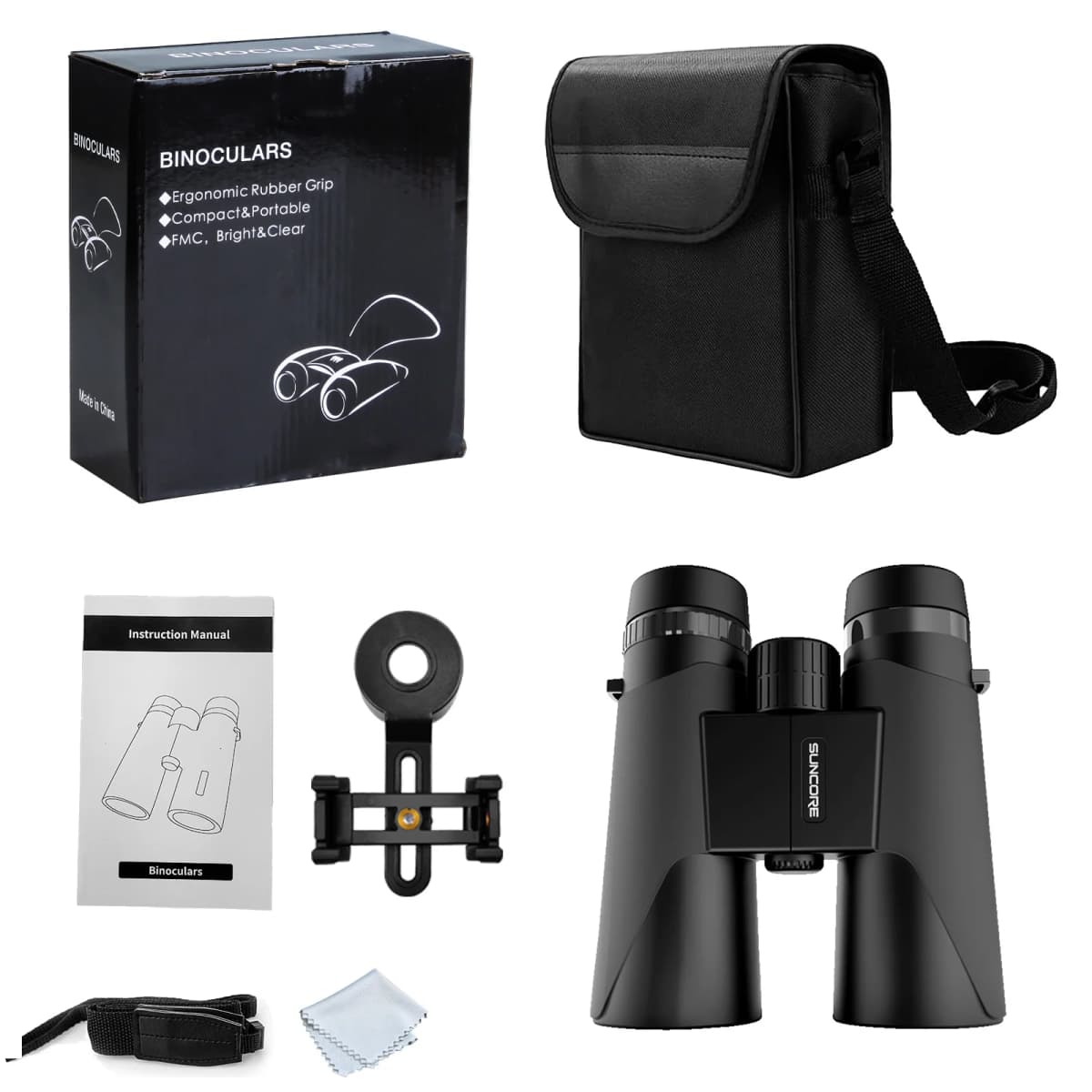 Suncore 10×42 Durable High-Quality Binoculars for Adults, Suitable for Birdwatching, Travel, Hunting, and Camping