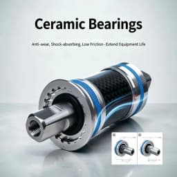 GINEYEA Square Taper Bottom Bracket BB68 BB73 113 118 120 122.5mm Titanium Carbon Ceramic Bearings BSA Thread for MTB Road Bike