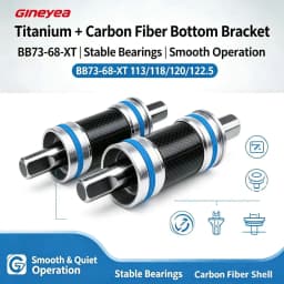 GINEYEA Square Taper Bottom Bracket BB68 BB73 113 118 120 122.5mm Titanium Carbon Ceramic Bearings BSA Thread for MTB Road Bike