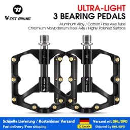 WEST BIKING Bicycle Pedal Three Bearing MTB Road Bicycle Pedal Aluminum Alloy Anti Slip Universal Bicycle Accessories