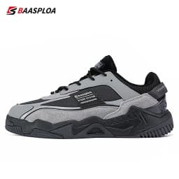 Baasploa Men Walking Shoes New Outdoor Fashion Leather Waterproof Lace up Sneakers Male Casual Non-Slip Wear-Resistant Tenis Sho