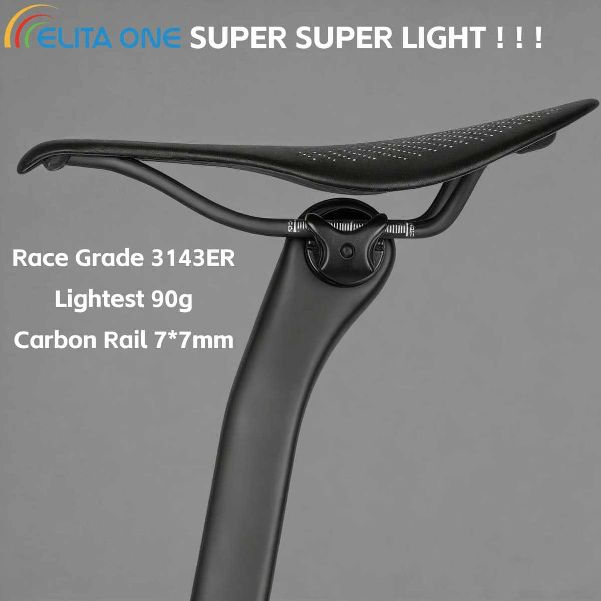 ELITA ONE SUPER LIGHT MTB/Road Bike Saddle 240*143mm Carbon Rails7x7/7x9mm Bicycle Seat Super Light 90g