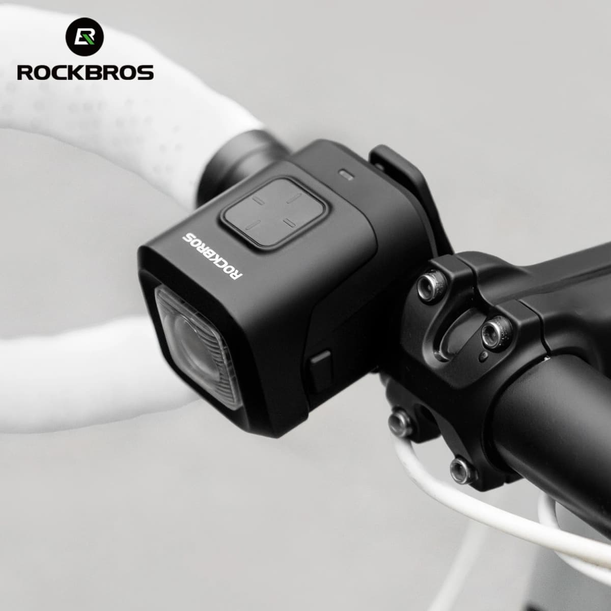 ROCKBROS Bike Horn Light IPX6 Rainproof Type-C Charging 2300mAh Headlight Illuminate Warn Two-in-One Electronic Horn Front Light