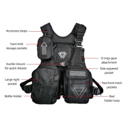Daiseanuo Men Professional Multi-functional Life Fishing Vest Outdoor Sports Fishing Tackle Fly Swimming Adjustable Buoyant Vest