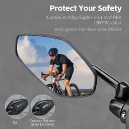 Stable Bicycle Mirror Anti Glare Aluminum Alloy Bracket Anti Vibration with Installation Hex Key Bicycle Accessories