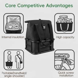 Rear Bike Basket Bicycle Cargo Rack Bag With Handle Large Capacity Fron E-Bike Basket Bike Baskets for Outdoor Travel Shopping