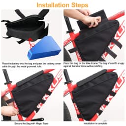 E-Bike Triangle Battery Bag Waterproof Bicycle Frame Storage Bag MTB Road Bike Triangle Bag Black Cycling Accessory Side Pocket