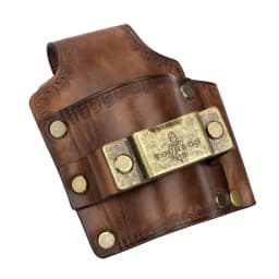 Tourbon Leather Tools Pouch with Belt Loop Heavy Duty Tape Measure & Hammer Holder Pencil Carrier Brown