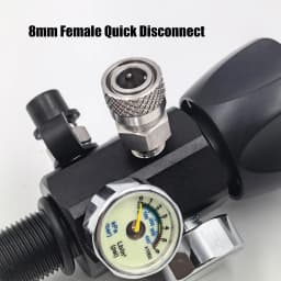 HP Compressed Air CO2 Cylinder Bottle DIN Valve Fill Station Adapter 4500psi/300bar Dual Gauge, Charging, Refill, M18*1.5, 5/8
