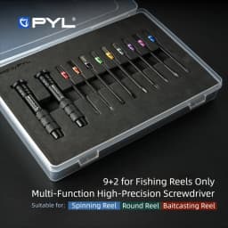 PYL 9+2 Fishing Reel Screwdriver Set - Professional Repair Tool for Shimano, Daiwa & Abu Baitcasting/Casting/Spinning Reels