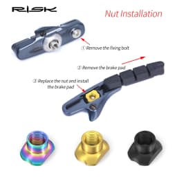 16pcs/bag RISK Titanium Alloy Road Bike Caliper C Brake Shoes Fixing Bolts Screw Kit for R8000 UT6800 DA9000