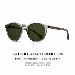 Unisex Polarized Sunglasses TR90 Frame UV400 TAC Lens Retro Round Black Full Frame Fashion Driving Shades