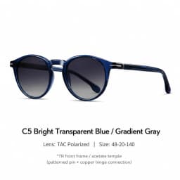 Unisex Polarized Sunglasses TR90 Frame UV400 TAC Lens Retro Round Black Full Frame Fashion Driving Shades