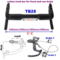 BIKEDOC TB28 Carbon Bunch Bar Toray 700 Track Bar For Front And Rear Brake Fixie Carbon Handlebar UD Glossy Drop Bar
