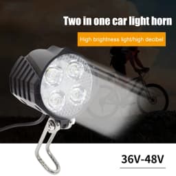 Ebike Front Brake Rear Light Set 24V 48V LED Electric Scooter Front Brake Rear Light Set with Horn Headlight Switch Tail Light