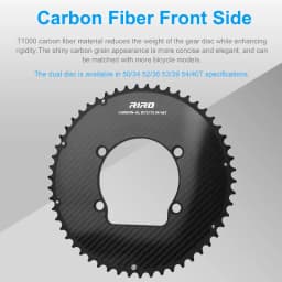 RIRO Carbon Chainring 110BCD Road Bike Chainring 50/34 52/36 53/39 54/40T 11/12S for Shimano R7000 R8000 R9100 R7100 R8100 R9200