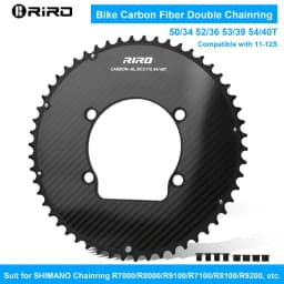 RIRO Carbon Chainring 110BCD Road Bike Chainring 50/34 52/36 53/39 54/40T 11/12S for Shimano R7000 R8000 R9100 R7100 R8100 R9200
