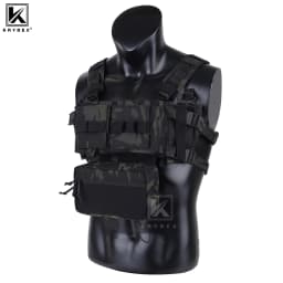 KRYDEX Tactical Micro MK3 MK4 Chest Rig Lightweight Vest with 5.56 7.62mm Mag Pouch Dangler Drop Pouch Paintball Outdoor Vest