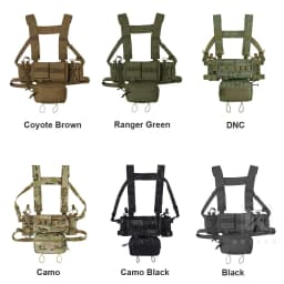 KRYDEX Tactical Micro MK3 MK4 Chest Rig Lightweight Vest with 5.56 7.62mm Mag Pouch Dangler Drop Pouch Paintball Outdoor Vest