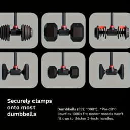Dumbbell Converter-Convert Dumbbells to Barbell Set and Kettlebell for Home Fitness-Adjustable & Up to 200 lb Capacity Weight Ba