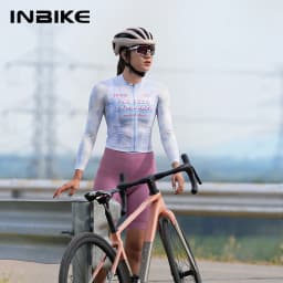 INBIKE New Women's Spring Summer Thin Long Sleeve Breathable Cycling Jersey Road Bike Professional Top with Three Back Pockets