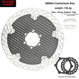 Ultra Light Carbon Fiber Bicycle Disc Brake Rotor 140mm 160mm 180mm 6-Bolt Center Lock Floating Brake Disc Stainless Steel Heat