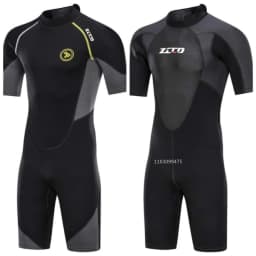ZCCO Men's Wetsuits 1.5/3mm Premium Neoprene Back Zip Shorty Dive Skin for Spearfishing Snorkel Surf Canoeing Scuba Diving Suits