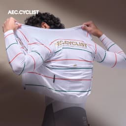AEC.CYCLIST Striped Design Long Sleeve Women Men Cycling Jersey New Spring Slim MTB Clothing Hight Elastic Road Cycling Tops