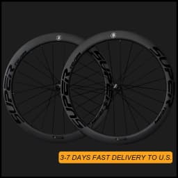 SUPERTEAM 700C Carbon Wheelset Disc Brake UCI Approved Rim Tubeless Clincher Road Bike Wheels HG XDR Compatible