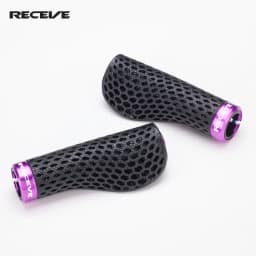 RECEVE Folding Bike Grips 3D Printing Bicycle Handles Grips BMX Cuffs Ergonomics With Aluminum Alloy Handlebar Cap For Brompton