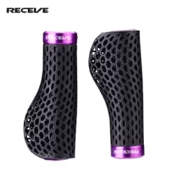 RECEVE Folding Bike Grips 3D Printing Bicycle Handles Grips BMX Cuffs Ergonomics With Aluminum Alloy Handlebar Cap For Brompton