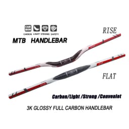 Mtb Carbon Handlebar Bicycle FCFB red Carbon Handlebar 31.8*580-720/740/780mm glossy Black Handlebars Mountain Bike Accessories
