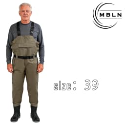 MBLN PVC Fishing Waders with Boots, 170T Nylon/Taslan Waterproof Waders, 15000mm Water Pressure, Anti-Slip PVC Boots