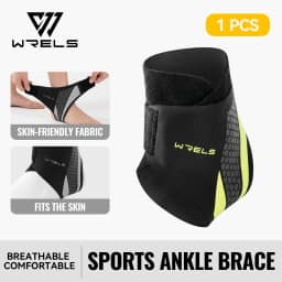 WRELS Ankle Brace Compression Sleeve Slim Fit Breathable Adjustable Basketball Running Football Gym Athletic Sport Ankle Support