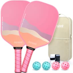 Joysent Fiberglass Pickleball Paddle Set 13mm Honeycomb Core For Men Women Beginners With 2 Rackets 4 Balls And 2 Sweatbands