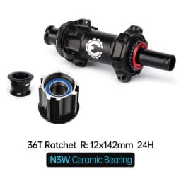 Bicycle Hub 36T Ratchet Ceramic/Steel Bearing Center Thru - HG/XDR/CP/N3W/MSR