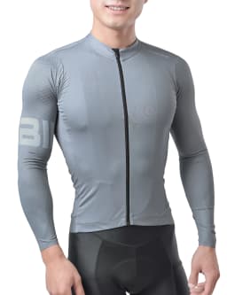 INBIKE Men's Cycling Set Long Sleeve Jersey Bib Pants Quick-Dry Road Bike Suit with Pockets Spring Autumn Cycling Clothing Man