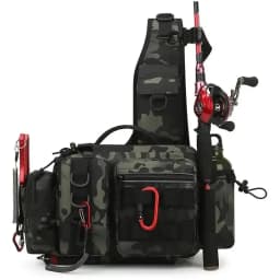 New Large Capacity Fishing Gear Bag One Shoulder / Waist Bag / Crossbody Three-in-One Fishing Rod Storage Bag